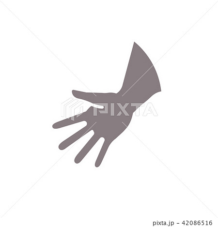 Friendly hand gesture. Minimalistic styling, gray color logo template. Handshake, fingers, palm logo 42086516