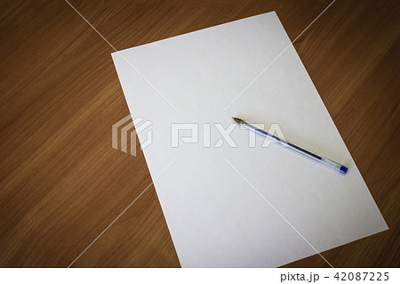 White sheet and pen. White sheet and pen. 42087225