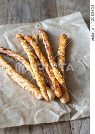 Breadsticks on the parchment 42088853