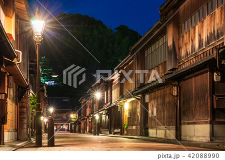 金沢 ひがし茶屋街 夜景 金沢 ひがし茶屋街 夜景 42088990