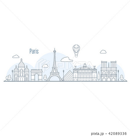 Paris city skyline - cityscape with landmarks 42089336