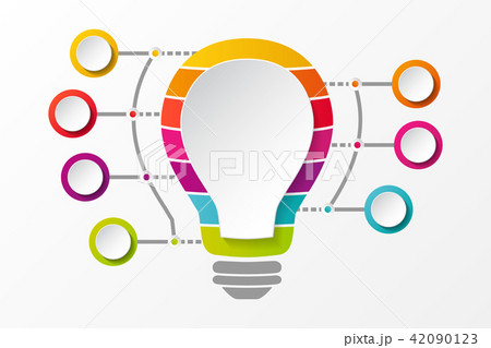 Template of business infographic - bulb. Vector. 42090123