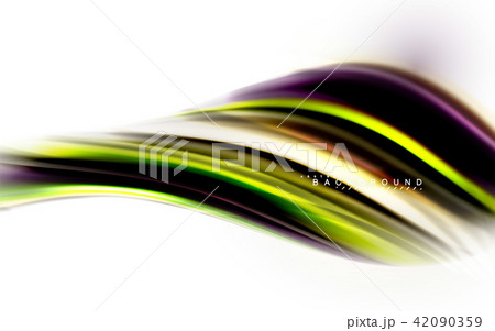 Fluid liquid mixing colors concept on light grey background, wave and swirl curve flow line, trendy Fluid liquid mixing colors concept on light grey background, wave and swirl curve flow line, trendy 42090359