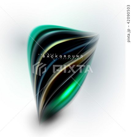 Fluid liquid mixing colors concept on light grey background, wave and swirl curve flow line, trendy Fluid liquid mixing colors concept on light grey background, wave and swirl curve flow line, trendy 42090503