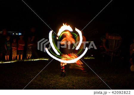 Beautiful fire show at night 42092822