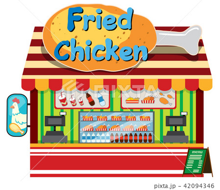 A Fried Chicken Shop on White Background 42094346