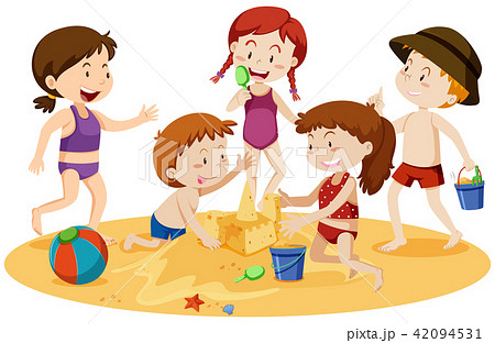 Kids Playing at the Beach 42094531