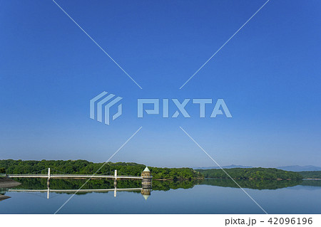 新緑の狭山湖　取水塔 42096196