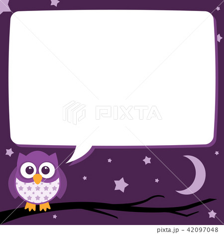 Cute Simple Patterned Owls, Night Speech Bubble Cute Simple Patterned Owls, Night Speech Bubble 42097048
