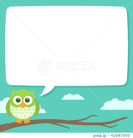 Cute Simple Patterned Owls, Night Speech Bubble 42097050