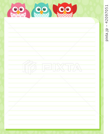 Cute Simple Patterned Owls, Night Speech Bubble 42097051