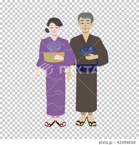 Yukata's old couple - Stock Illustration [42098680] - PIXTA