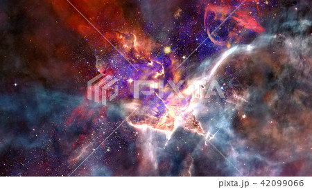 Nebula, galaxy and stars in deep space. 42099066