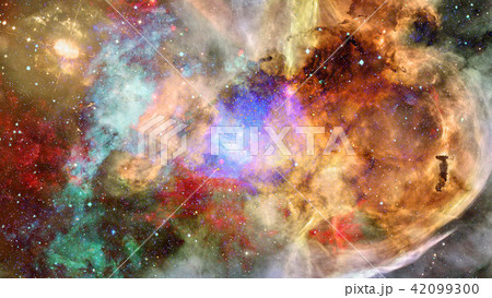 Nebula and stars in outer space. 42099300