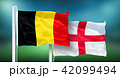 Belgium - England, 3rd place match of soccer World Cup, Russia 2018 National Flags 42099494