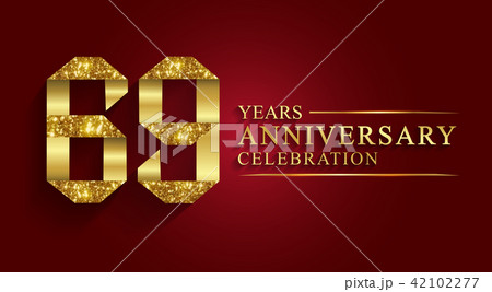 69 years anniversary logo ribbon golden number. 69 years anniversary logo ribbon golden number. 42102277