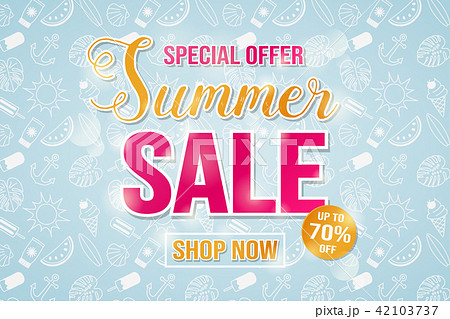 Summer Sale - concept of glossy flyer. Vector. Summer Sale - concept of glossy flyer. Vector. 42103737