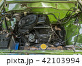 close-up old car engine. 42103994