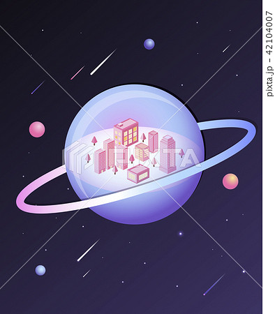 惑星 流れ星 ビル 42104007
