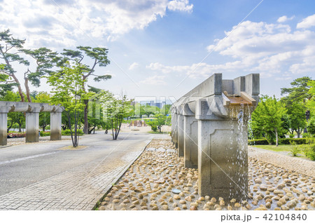 開成山公園、一本の水路 42104840