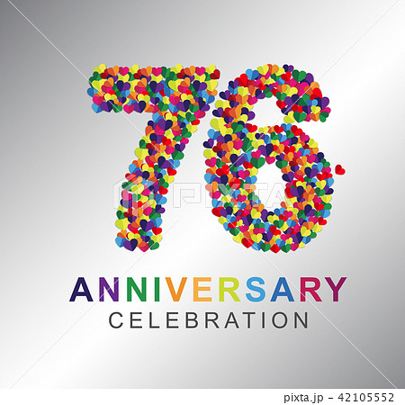 76 years anniversary paper hearts origami style. 76 years anniversary paper hearts origami style. 42105552