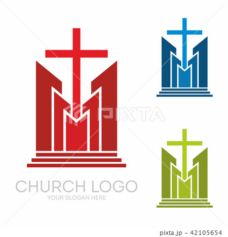 Church logo. Stylish cross of Jesus Christ 42105654