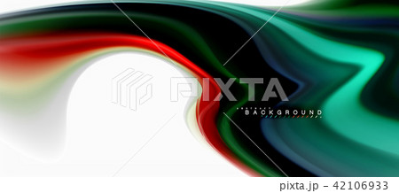 Fluid liquid mixing colors concept on light grey background, curve flow, trendy abstract layout 42106933