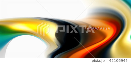 Fluid liquid mixing colors concept on light grey background, curve flow, trendy abstract layout Fluid liquid mixing colors concept on light grey background, curve flow, trendy abstract layout 42106945