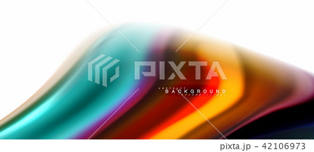 Fluid liquid mixing colors concept on light grey background, curve flow, trendy abstract layout Fluid liquid mixing colors concept on light grey background, curve flow, trendy abstract layout 42106973