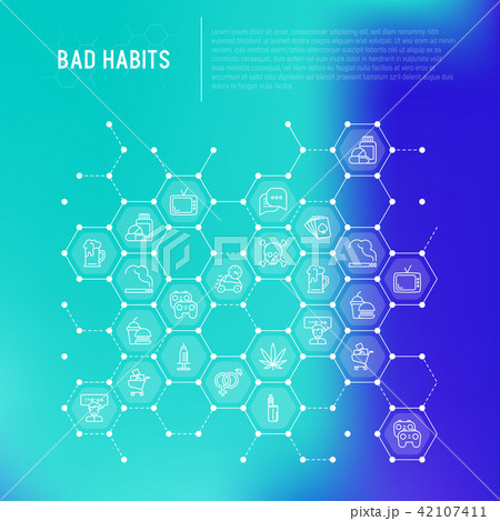 Bad habits concept in honeycombs 42107411
