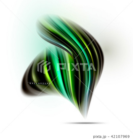 Fluid liquid mixing colors concept on light grey background, wave and swirl curve flow line, trendy 42107969