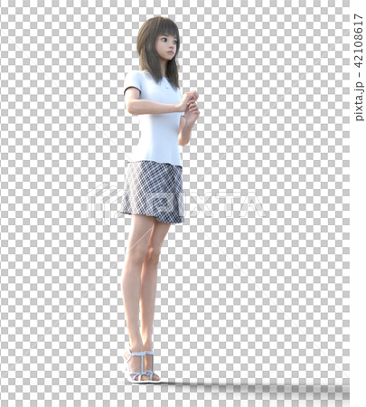 A beautiful long-haired young woman with legs perming3DC real illustration material A beautiful long-haired young woman with legs perming3DC real illustration material 42108617