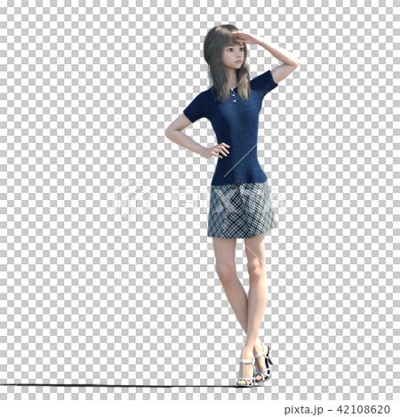 A beautiful long-haired young woman with legs perming3DC real illustration material A beautiful long-haired young woman with legs perming3DC real illustration material 42108620