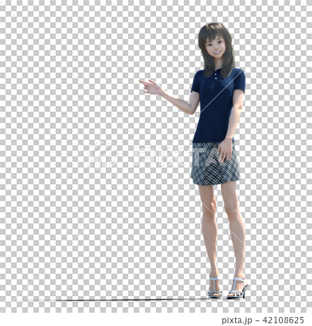 A beautiful long-haired young woman with legs perming3DC real illustration material A beautiful long-haired young woman with legs perming3DC real illustration material 42108625