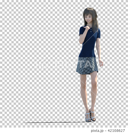 A beautiful long-haired young woman with legs perming3DC real illustration material A beautiful long-haired young woman with legs perming3DC real illustration material 42108627