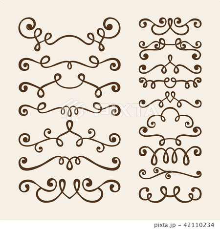 Vector hand draw vintage floral design elements 42110234