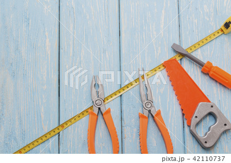 Plastic hammer, saw, pliers, toys. Plastic hammer, saw, pliers, toys. 42110737