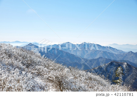 徳裕山 雪景色 山 42110781