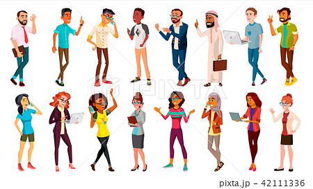 Multinational People Set Vector. Races And Nationalities. Men, Women. Business Person 42111336