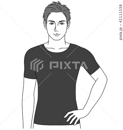 加圧シャツを着た男性のイラスト素材