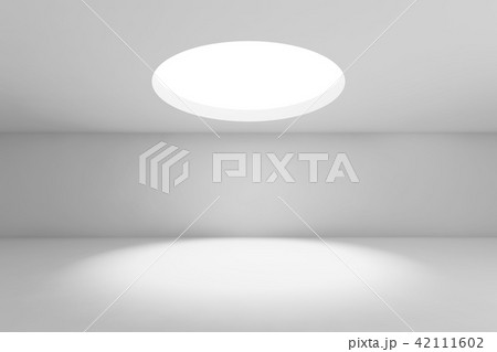 Showroom with round ceiling light, Front view Showroom with round ceiling light, Front view 42111602