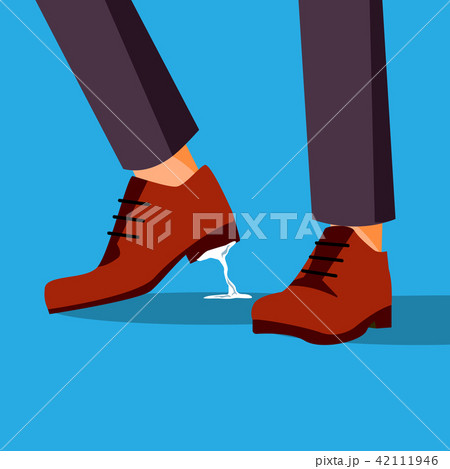 Business Trouble Stuck Vector. Feet. Businessman Shoe With Chewing Gum. Wrong Step, Decision Business Trouble Stuck Vector. Feet. Businessman Shoe With Chewing Gum. Wrong Step, Decision 42111946