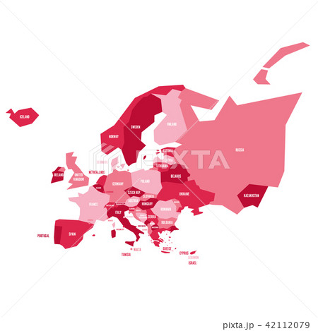 Very simplified infographical political map of Europe in green color scheme. Simple geometric vector Very simplified infographical political map of Europe in green color scheme. Simple geometric vector 42112079