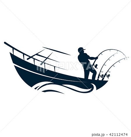 Fisherman in boat with fishing rods Fisherman in boat with fishing rods 42112474