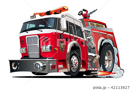 Vector Cartoon Firetruckのイラスト素材