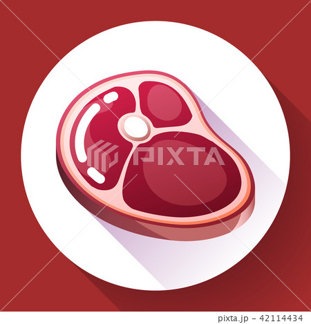 vector piece of meat steak. Juicy hunk of meat. Isolated image. vector piece of meat steak. Juicy hunk of meat. Isolated image. 42114434