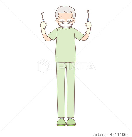 歯医者_全身_笑顏_シニア男性 42114862