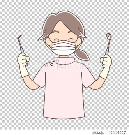 歯科医_笑顏_上半身_女性 歯科医_笑顏_上半身_女性 42114927