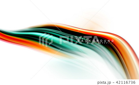 Fluid liquid mixing colors concept on light grey background, wave and swirl curve flow line, trendy Fluid liquid mixing colors concept on light grey background, wave and swirl curve flow line, trendy 42116736