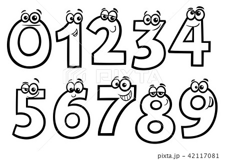 basic numbers cartoon set coloring book 42117081